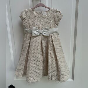 NWOT Gymboree 2T Girls Formal Gold Holiday Short Sleeve Dress